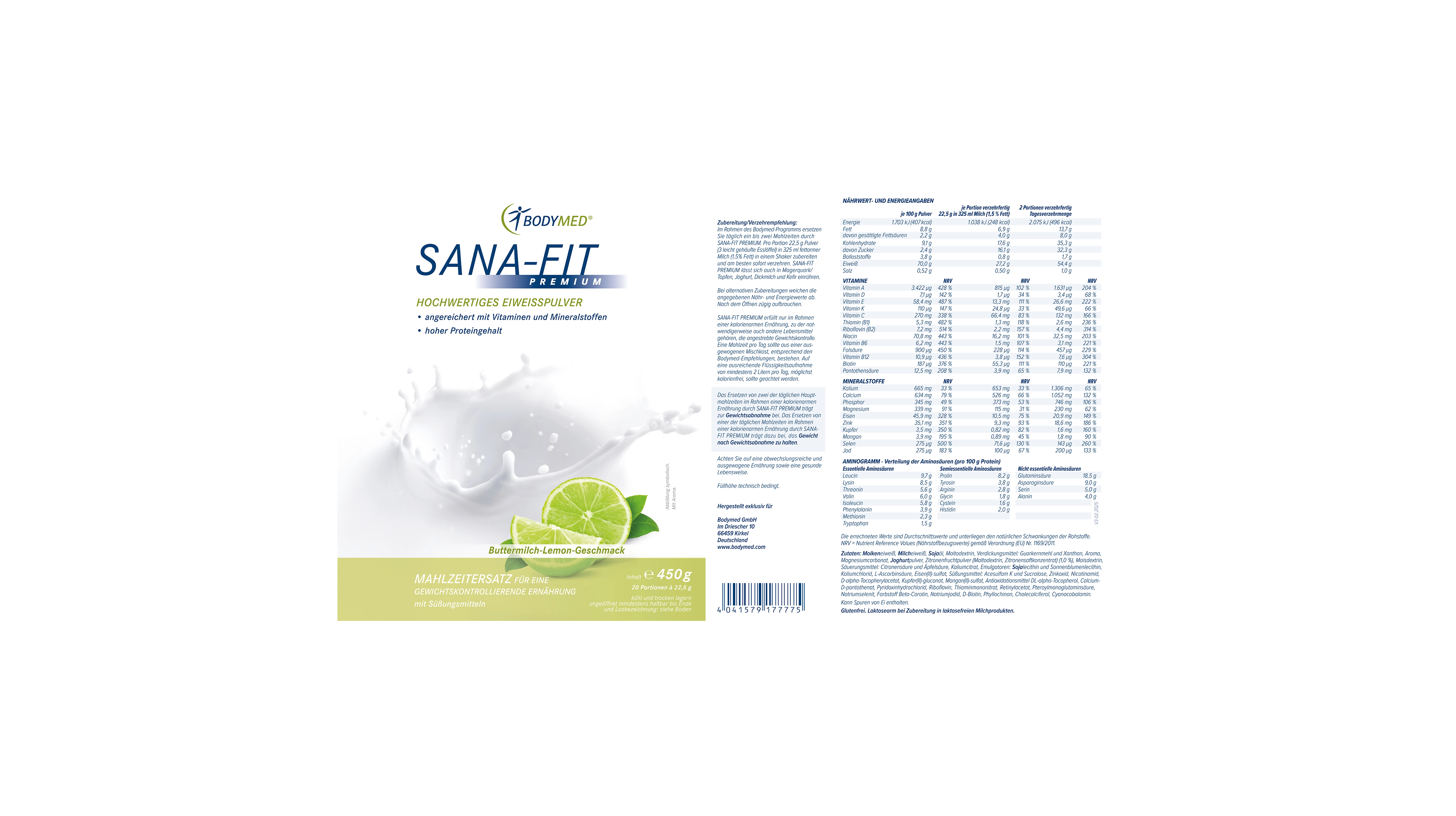 Sana-Fit Buttermilch-Lemon