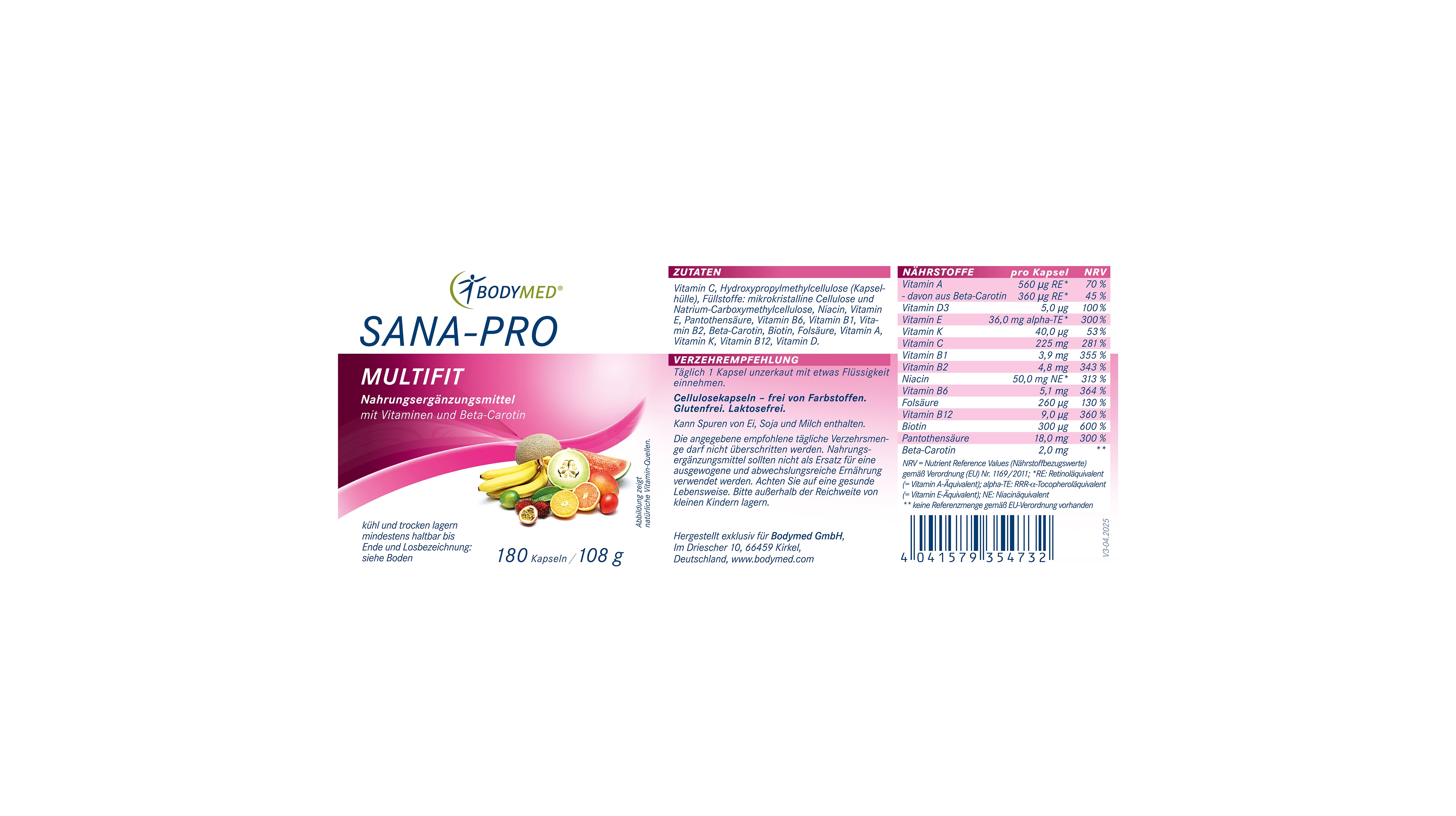 Sana-Pro Multifit 180 Kapseln