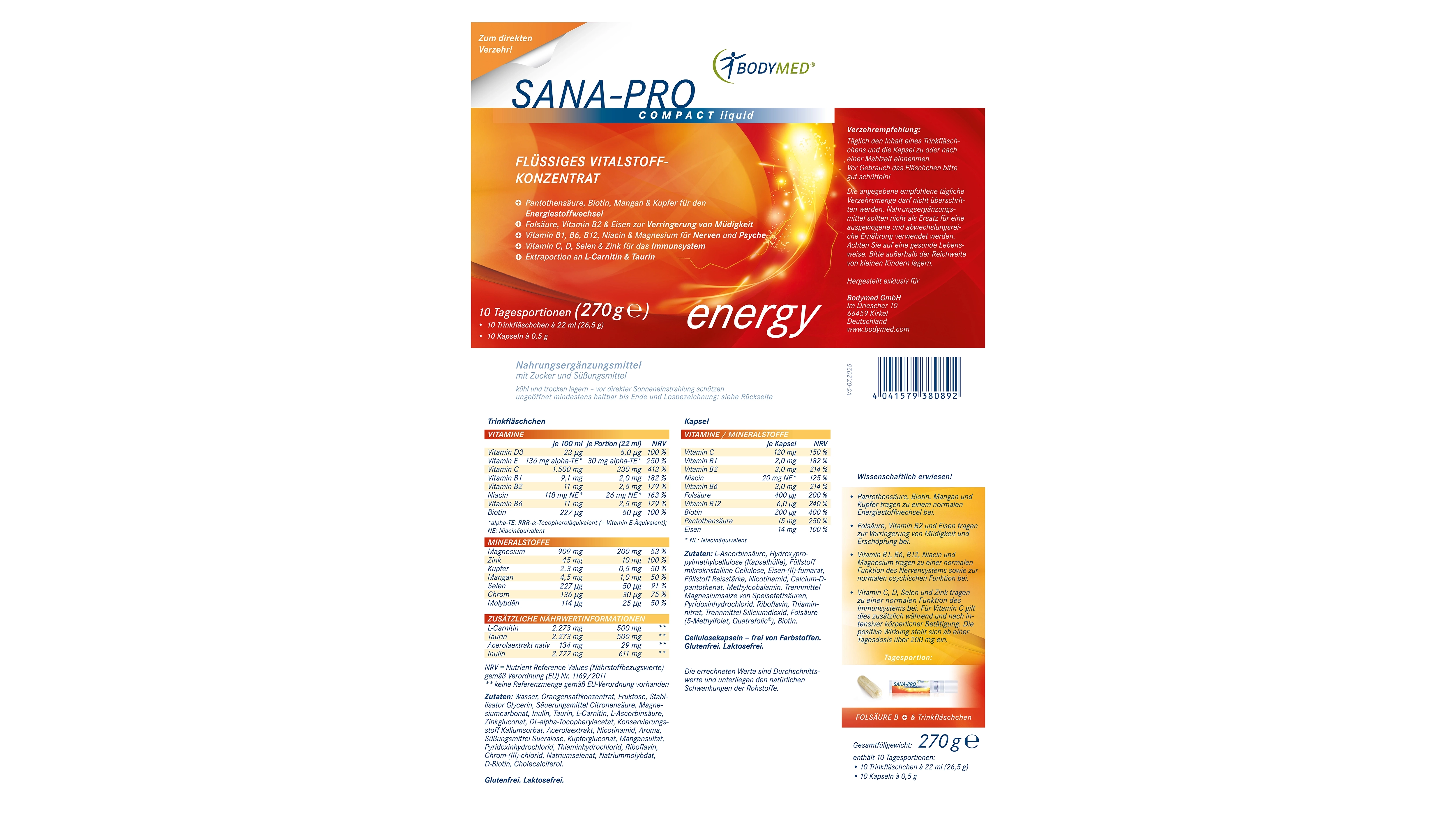 Sana-Pro Compact Liquid energy