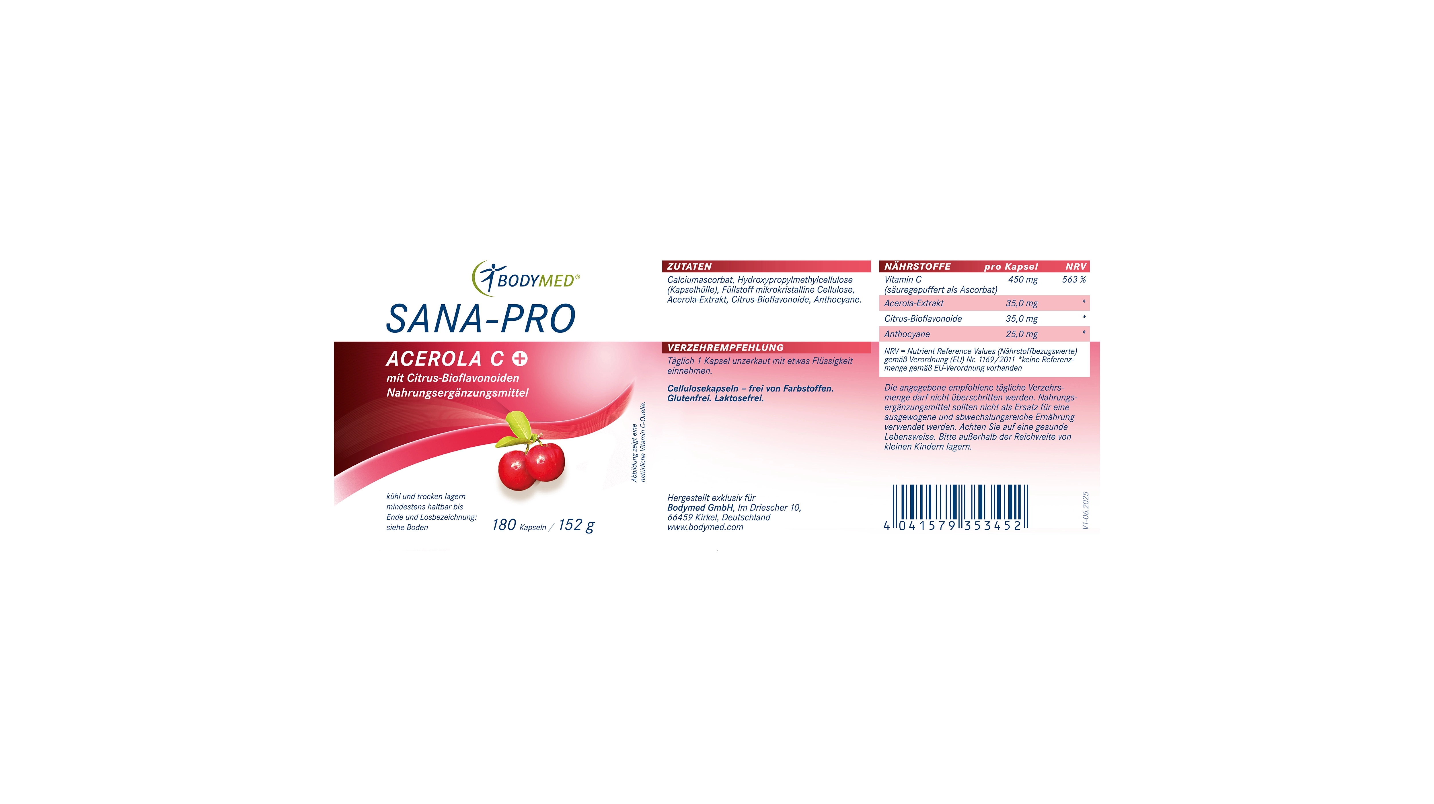 Sana-Pro Acerola C+ 180 Kapseln