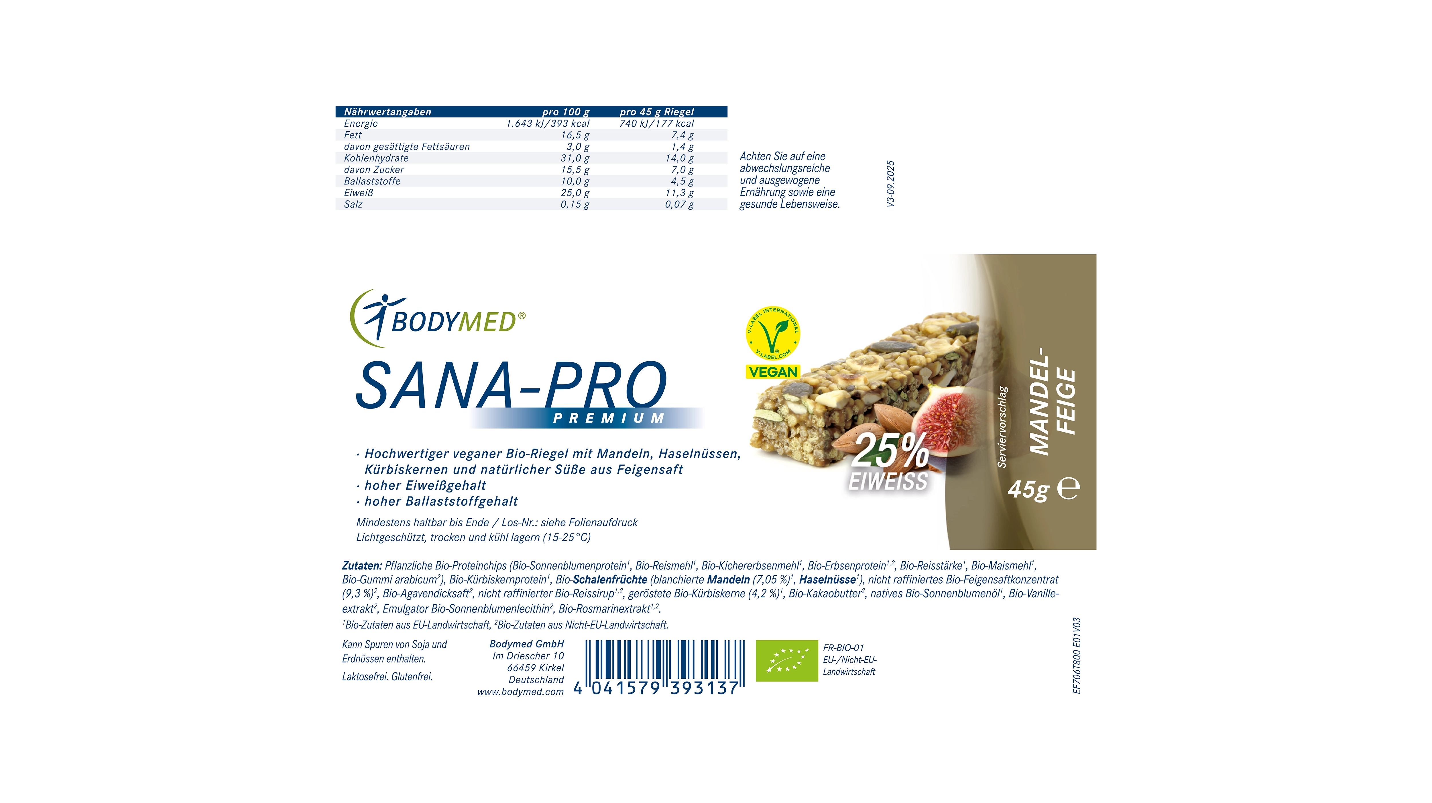 Sana-Pro Riegel Mandel-Feige