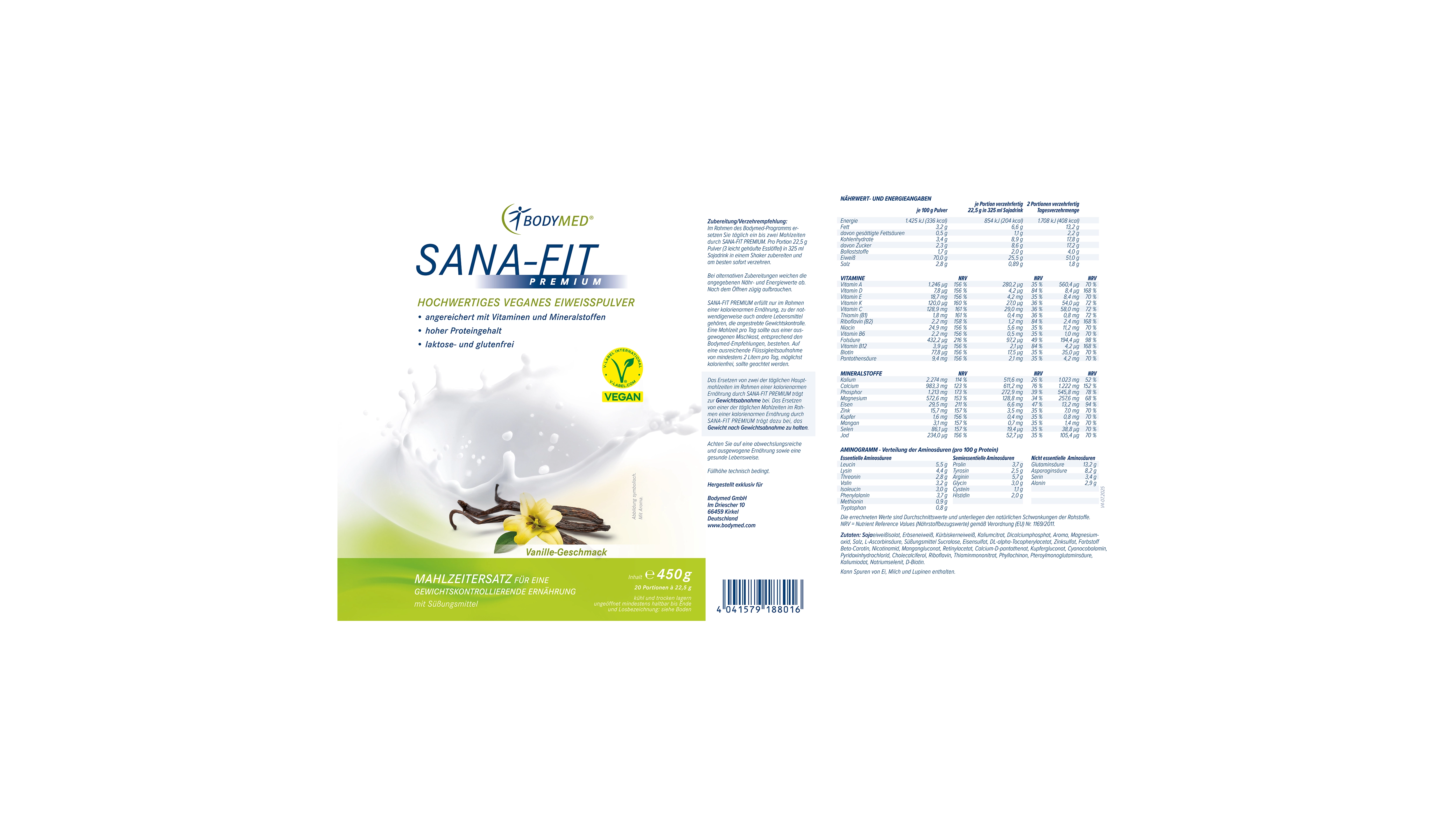 Sana-Fit Vanille vegan