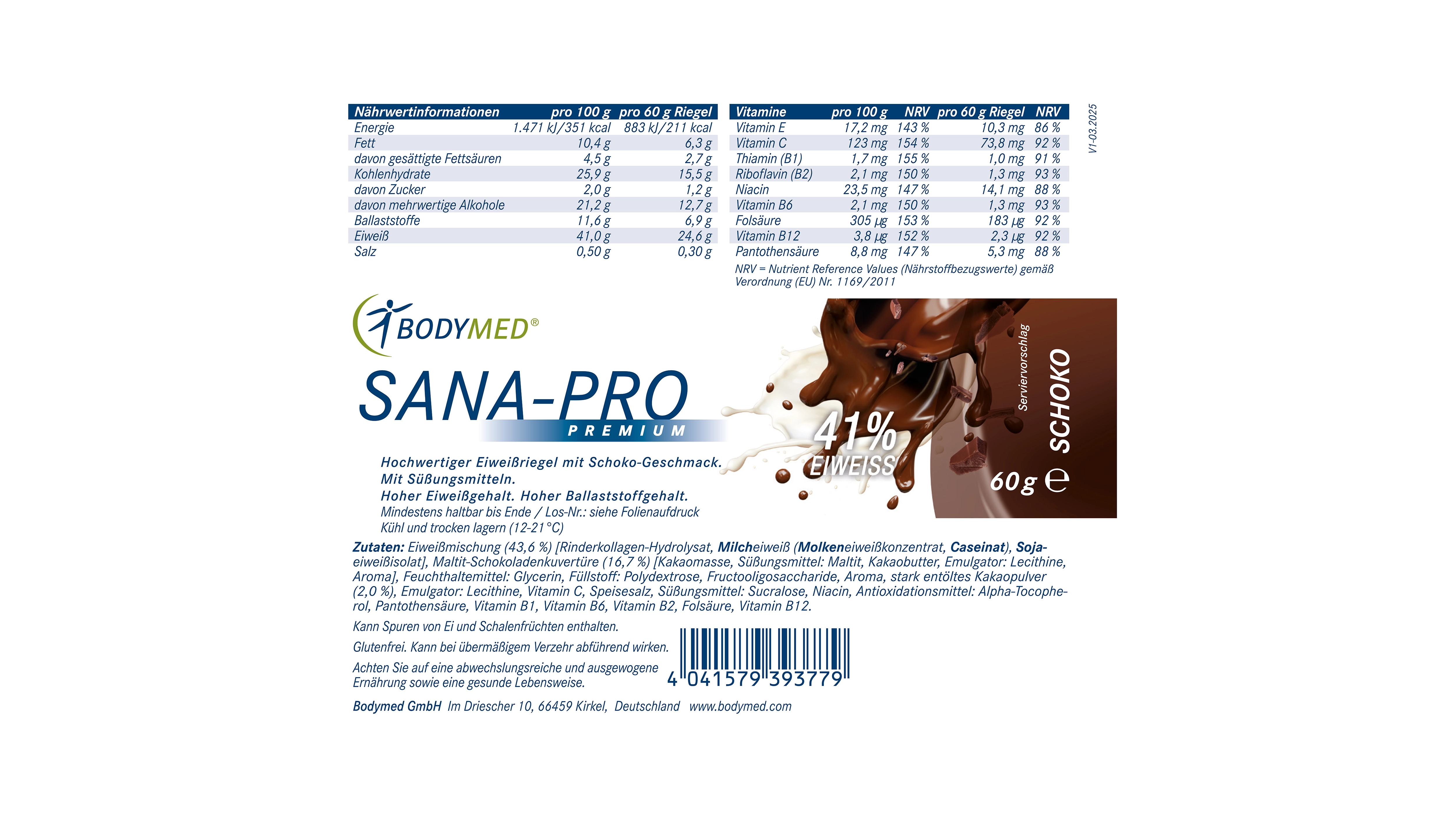 Sana-Pro Riegel Schoko