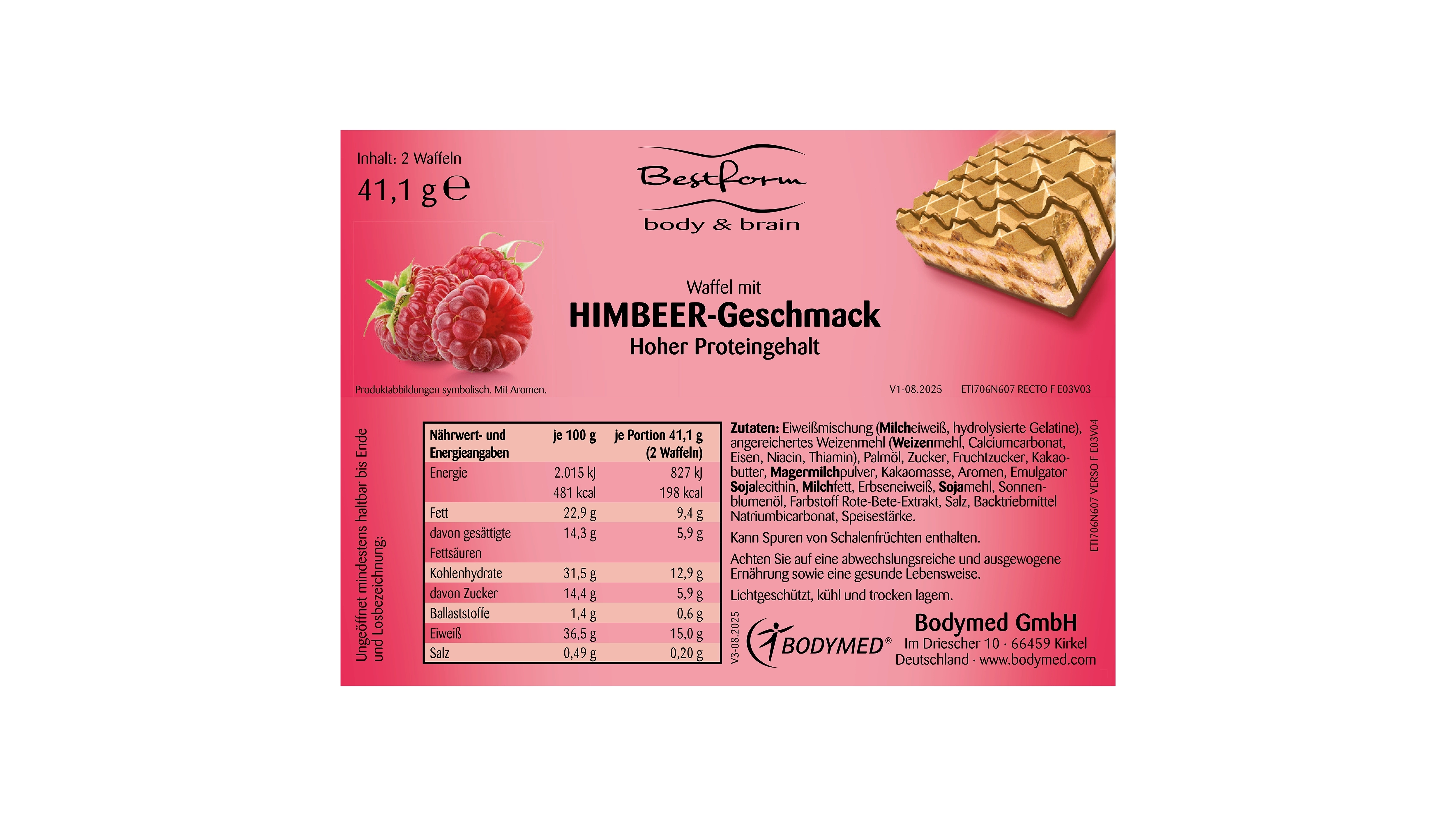 Sana-Pro Bestform Waffel Himbeere