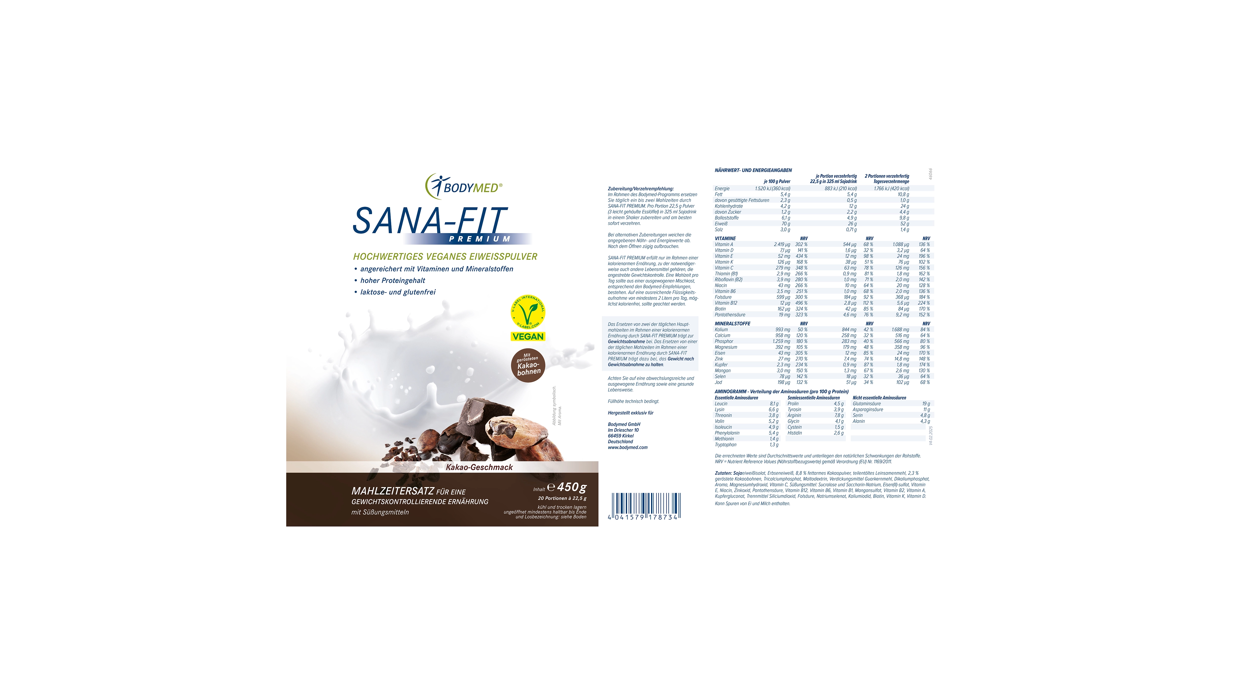 Sana-Fit Kakao vegan